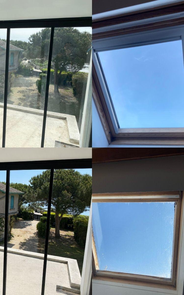 nettoyage vitres apres chantier la rochelle avant apres traces poussiere hydrios wave